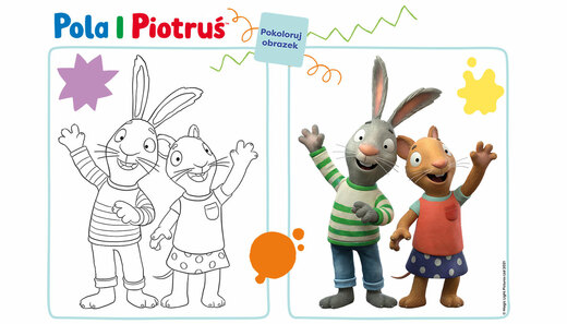 Pola i Piotruś kolorowanka